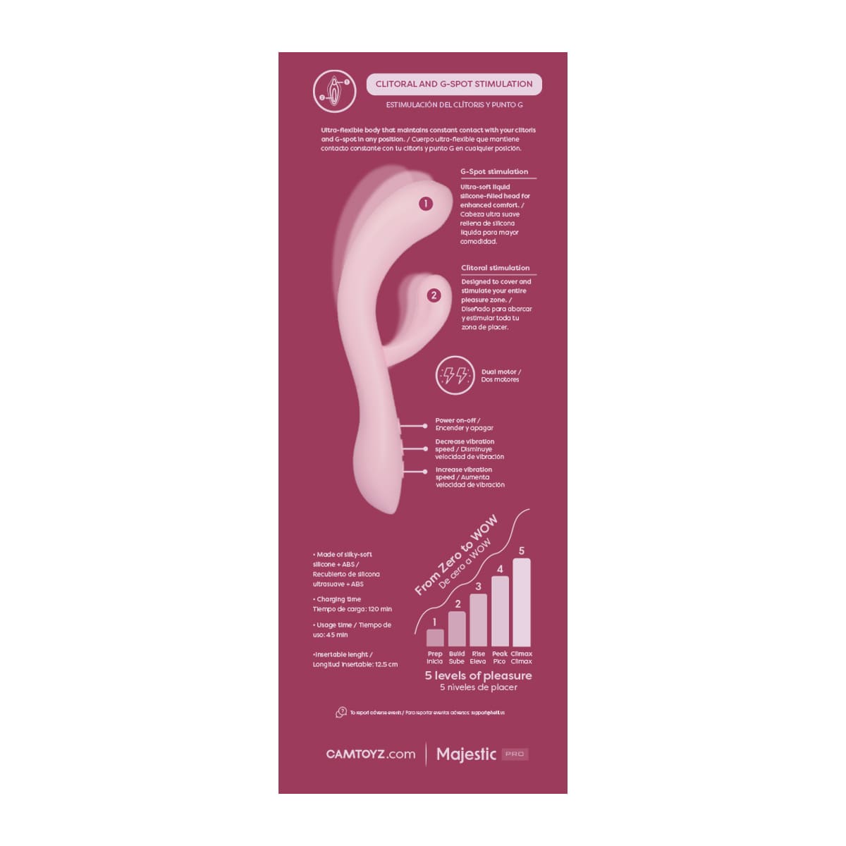 FlexiCurve Camtoyz: Vibrador Rabbit Ergonómico con App y Doble Motor