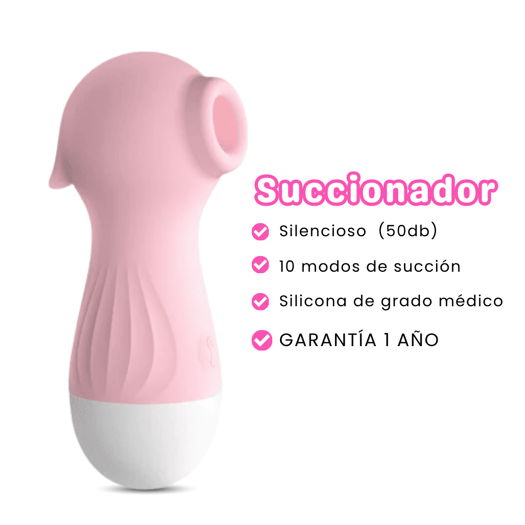Kit Combo Amor de Camtoyz con succionador y accesorios para parejas, en tonos románticos y diseño discreto.