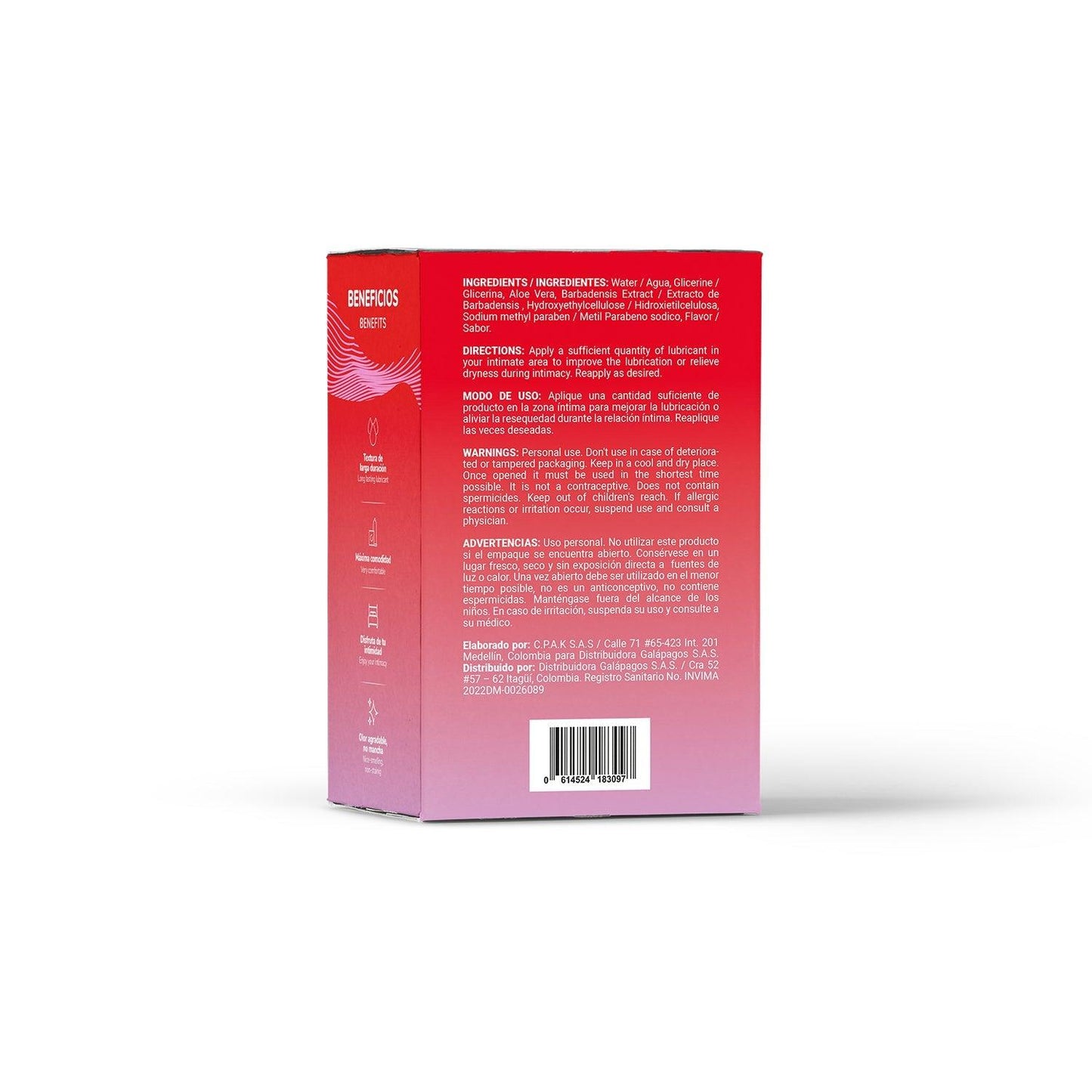 Lubricante Caliente Saborizado Fresa Bombón 30 ml