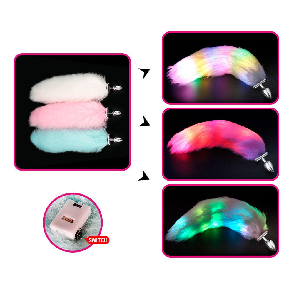 Plug Anal con Cola Luminosa Coby Blanco Sin Caja