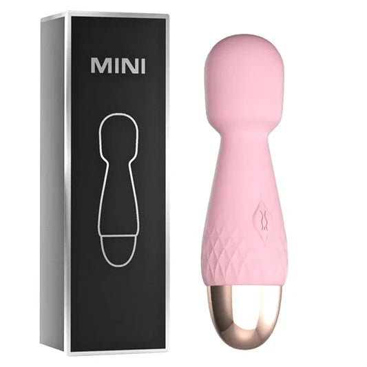 Vibrador mini Hitachi Lunara de la marca Camtoyz en color rosa, con 10 modos de vibración y caja incluida.