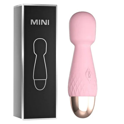 Vibrador mini Hitachi Lunara de la marca Camtoyz en color rosa, con 10 modos de vibración y caja incluida.