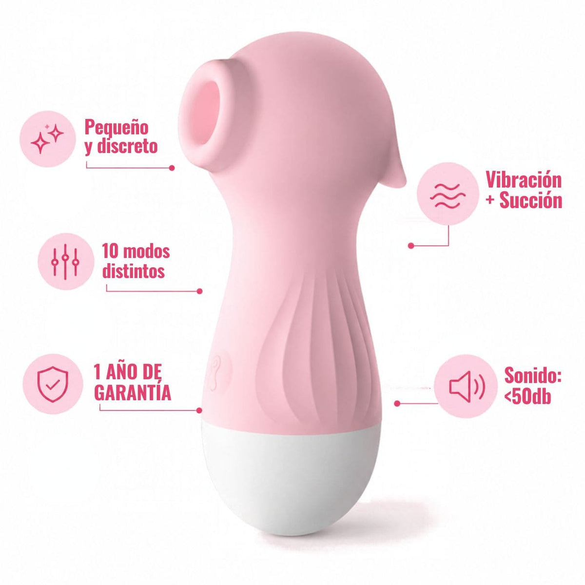 COMBO 3 EN 1: VIBRADOR DOBLE PUNTA + SUCCIONADOR