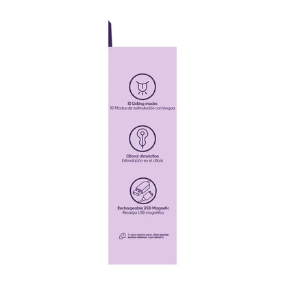 Vibrador con lengua de la marca Camtoyz, diseño ergonómico y color vibrante, ideal para exploración y placer personal.