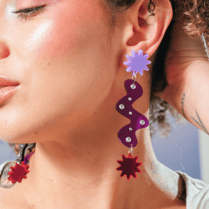 Aretes Polvitos mágicos Morados