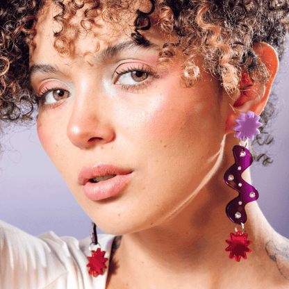 Aretes Polvitos mágicos Morados