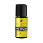Crema lubricante de whisky Sen íntimo, botella de 30 ml, con envase transparente y tapa negra.