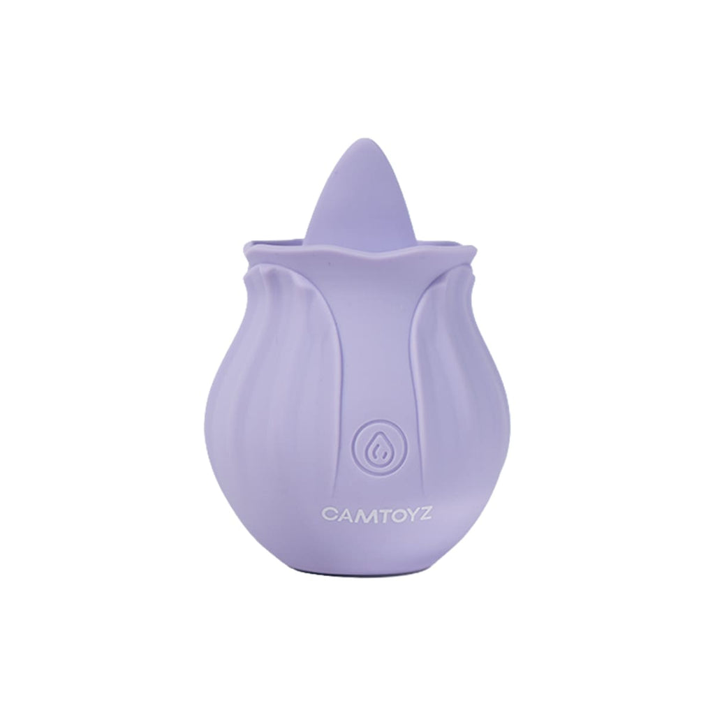 Vibrador con lengua de la marca Camtoyz, diseñado para estimulación íntima, en color rosa y forma ergonómica.