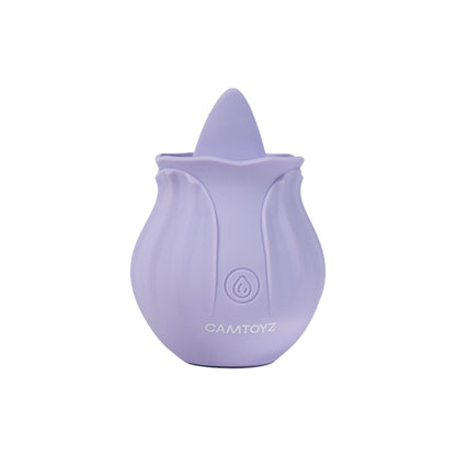 Vibrador con lengua de la marca Camtoyz, diseñado para estimulación íntima, en color rosa y forma ergonómica.