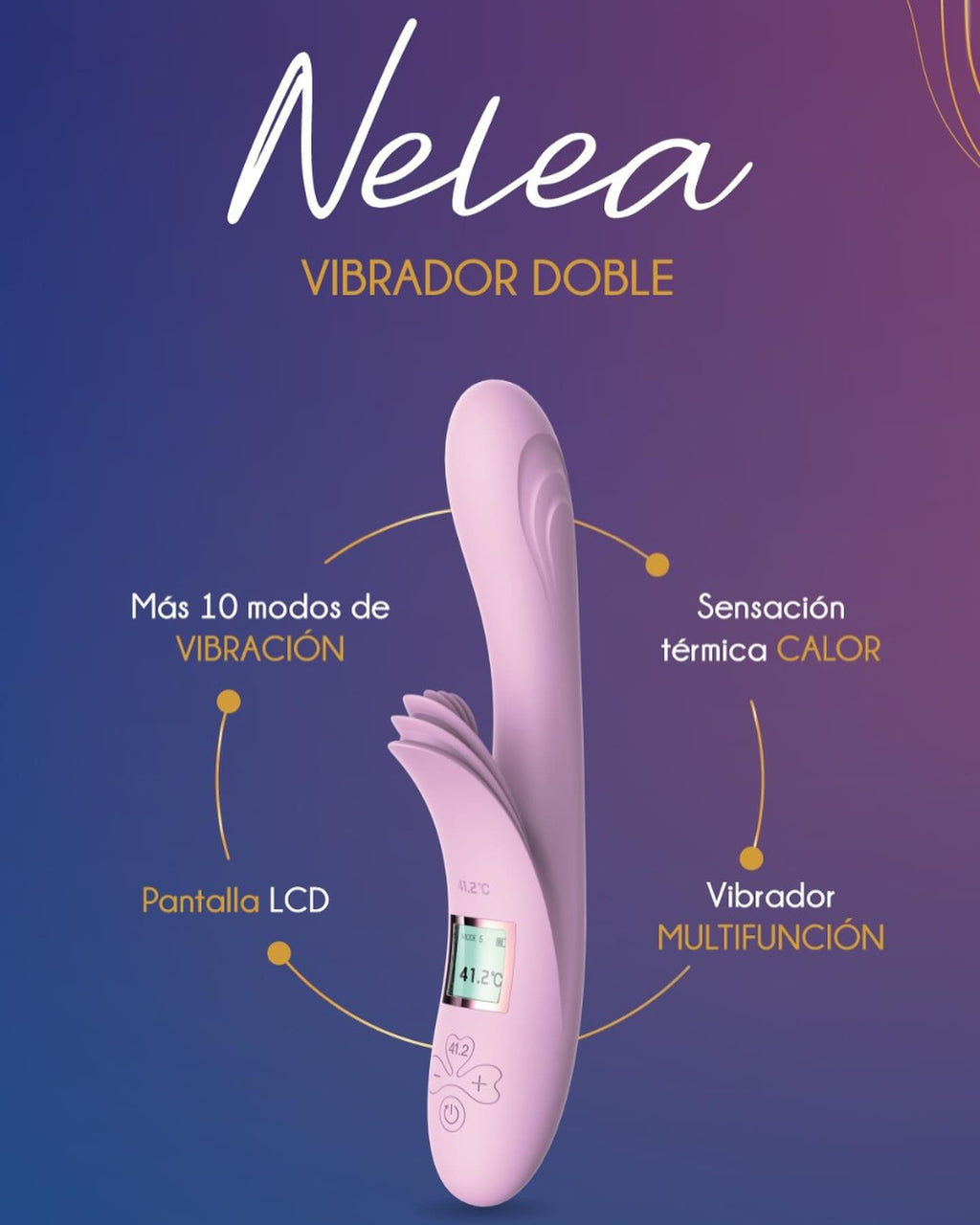 Vibrador doble con forma de conejo de la marca Juguito de Calzón, diseñado para estimulación dual y placer intenso.