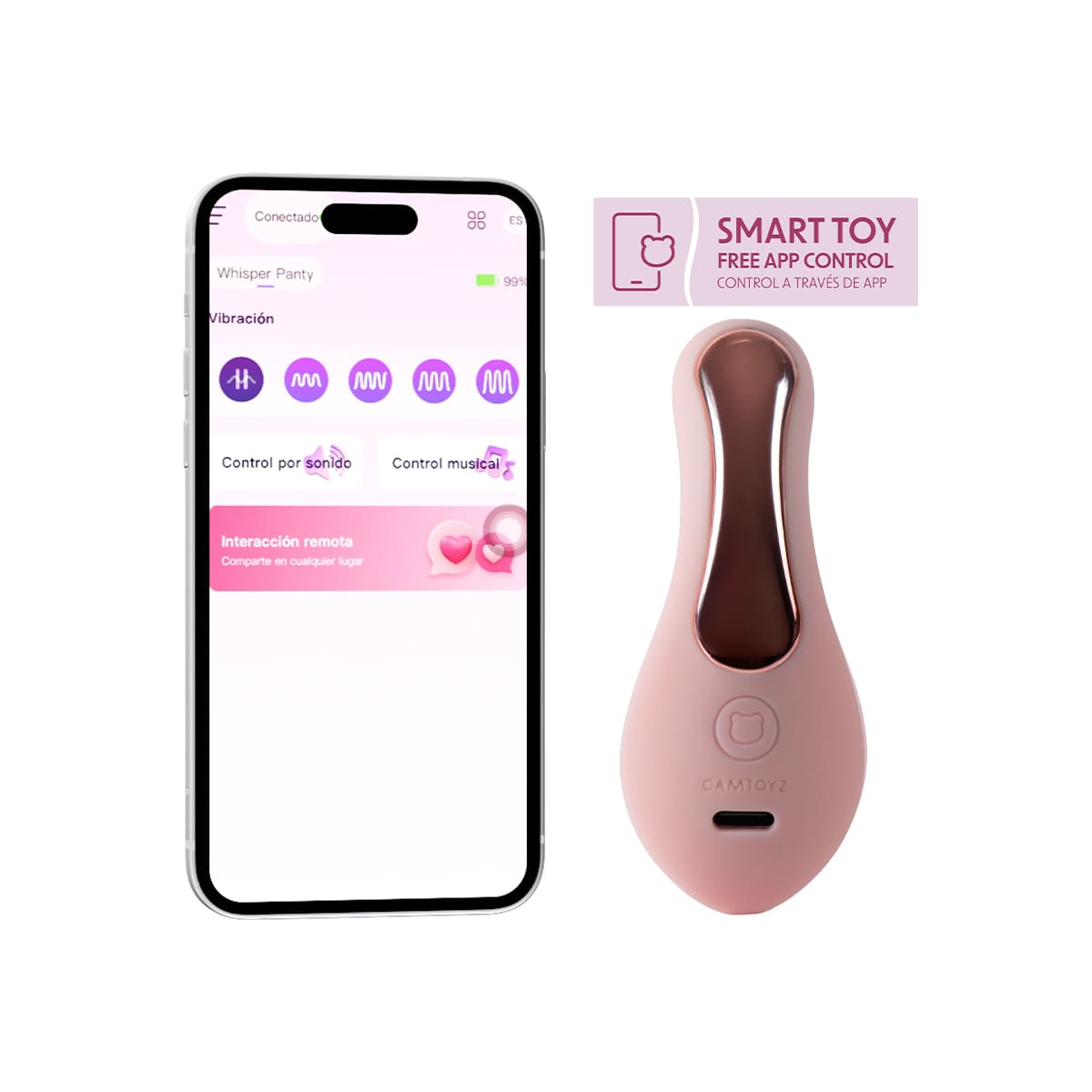 Panty Vibrador Whisper Camtoyz | Estimulador con App y Control a Distancia