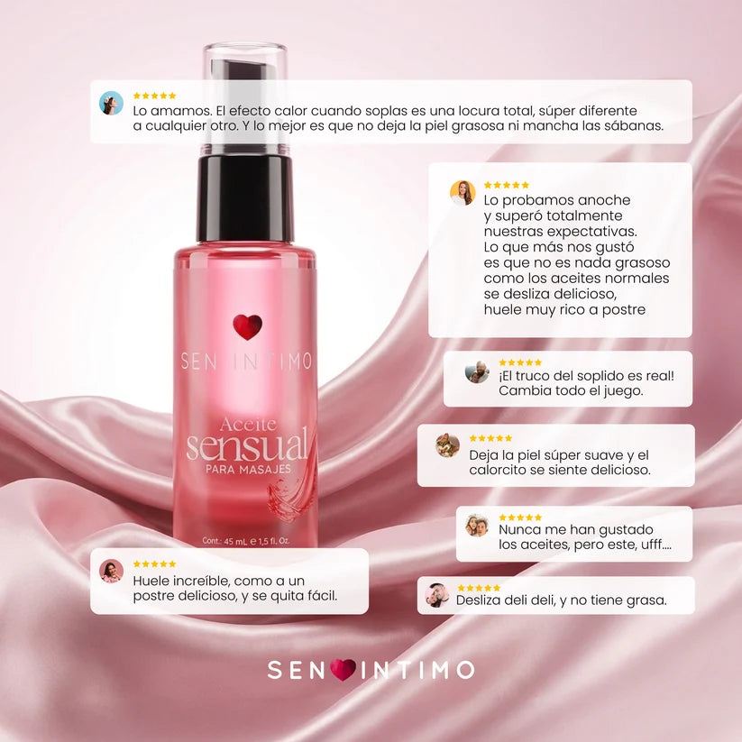 Aceite Sensual para Masajes Efecto Calor 45ml – Sen Íntimo