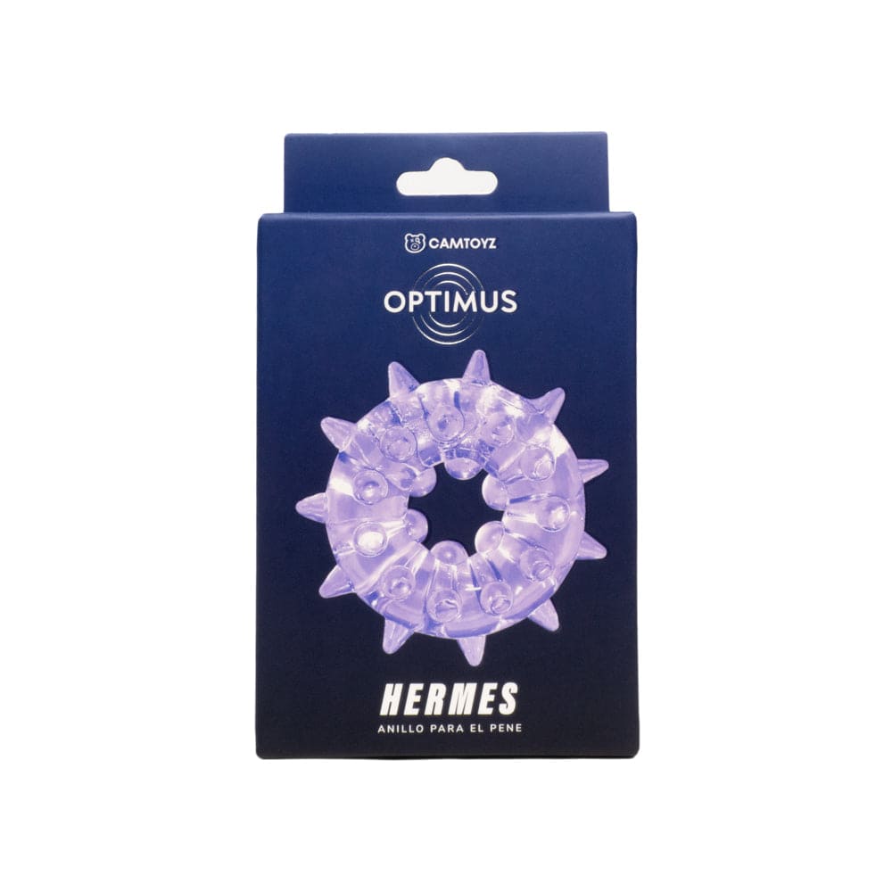 Anillo para el pene Camtoyz Hermes de diseño elegante, en color negro, ajustado y visible en la imagen.