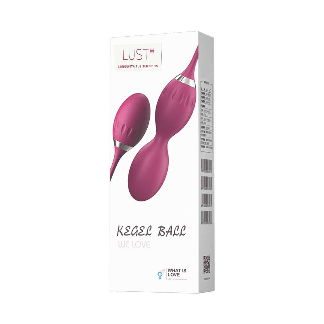 Bolas Kegel Frenesí WE LOVE, bolas de Kegel de entrenamiento en color rosa, con funda de silicona suave y tamaño compacto.