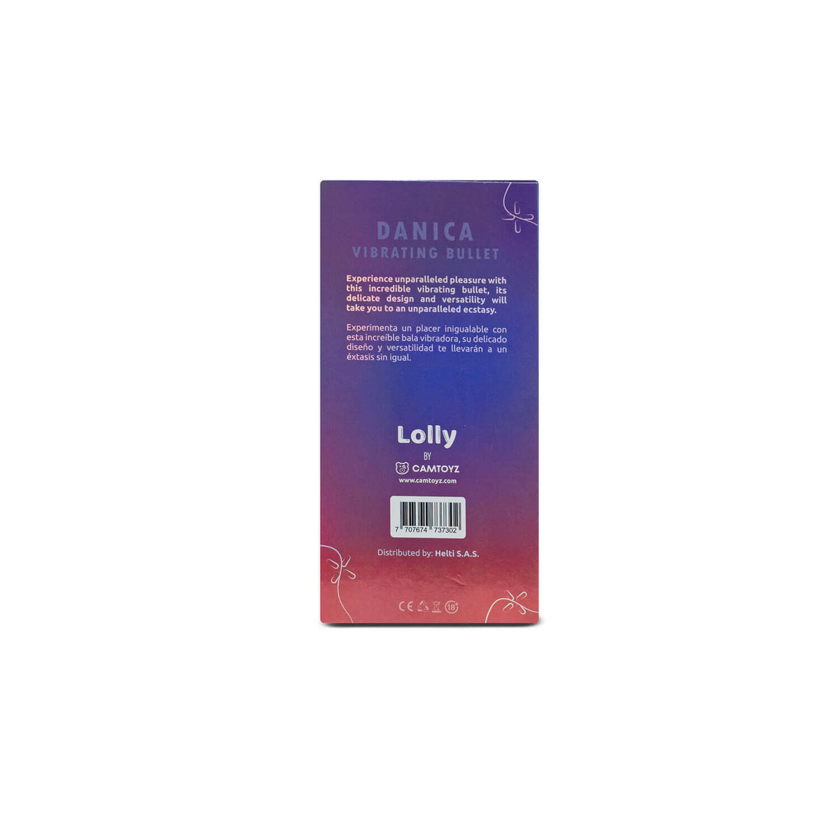 Vibrador Bala Danica de la marca Camtoyz, tamaño compacto y diseño ergonómico para estimulación personal.