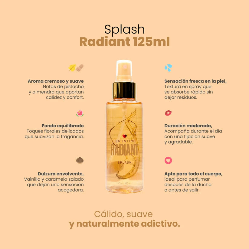 Splash Radiant 125ml – Sen Íntimo