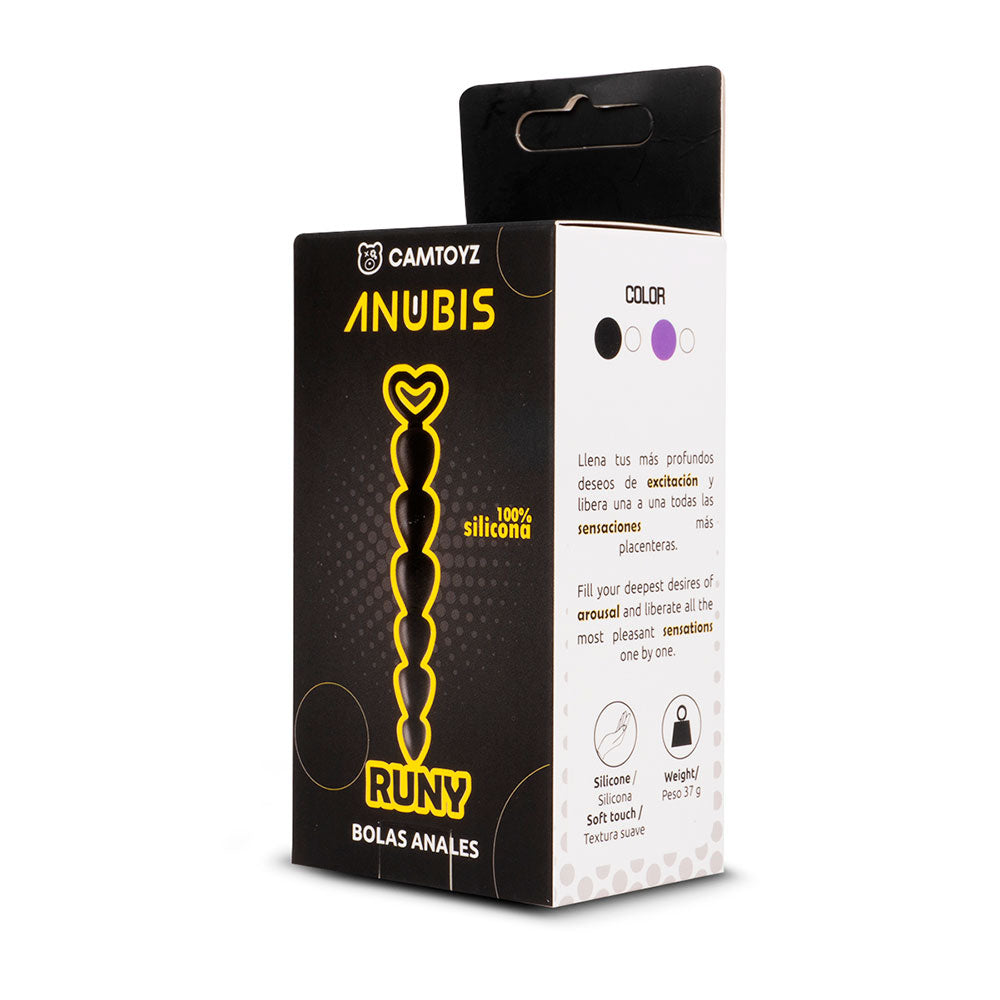 Bolas anales Camtoyz Runy de silicona, de tamaño pequeño, para uso anal, con superficie suave y diseño ergonómico.