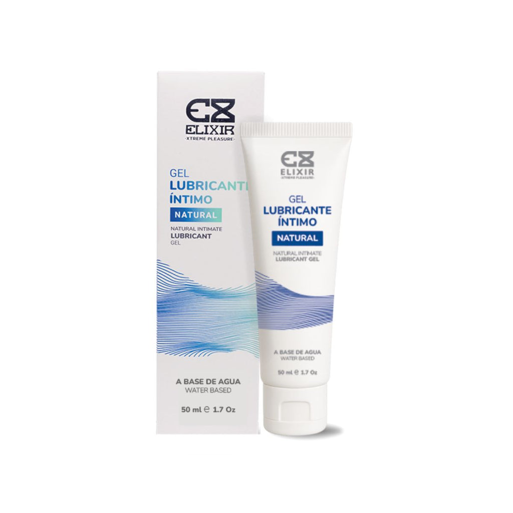 Caja y tubo de gel lubricante íntimo natural Distrisex, lubricantes suaves y seguros para uso íntimo.