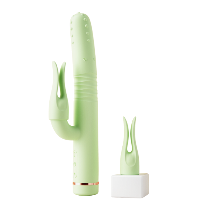 Conejo de juguete sexual Juguito de Calzón con vibración automática, calor y empuje para placer íntimo.