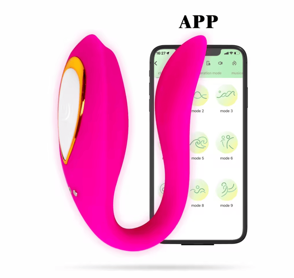 Vibrador Nezend Isa APP para parejas de SEXTOYS COLOMBIA, control remoto y diseño ergonómico, visible en la pantalla del dispositivo.