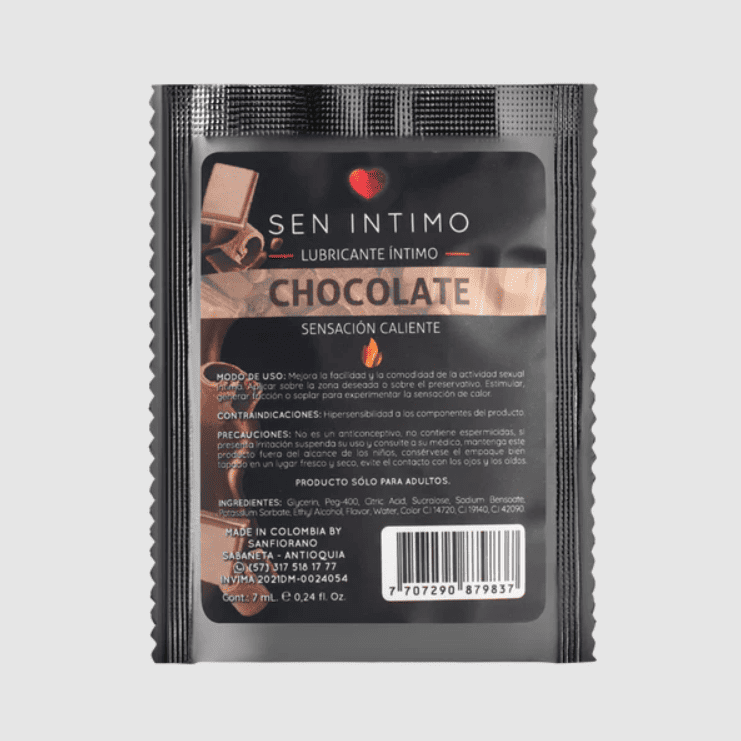 Lubricante caliente de chocolate Sen íntimo, lubricantes íntimos con efecto cálido y sabor a chocolate, para mayor comodidad y placer.