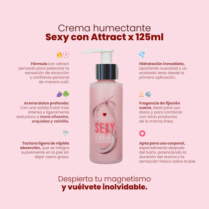 Crema Humectante Sexy con Attract 125ml – Sen Íntimo