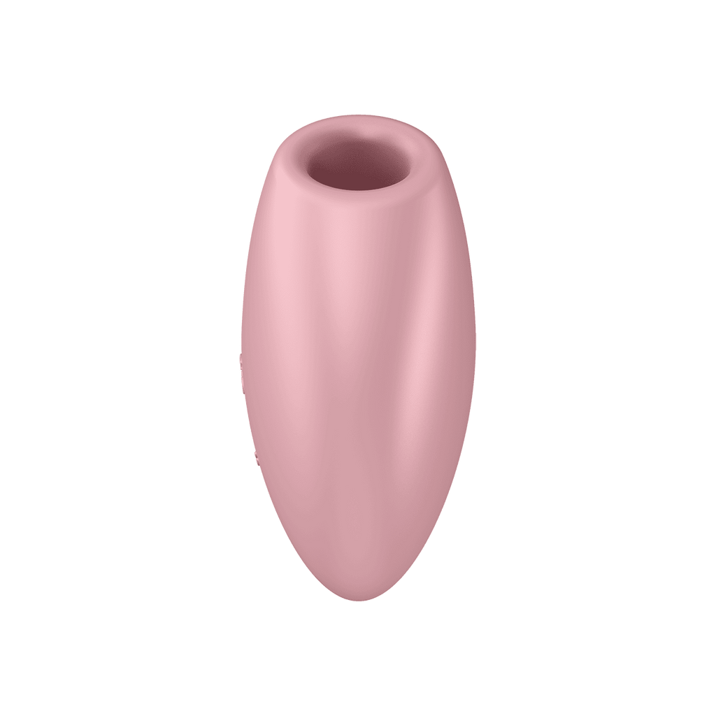 Succionador Satisfyer Cutie Heart en color rosa y rojo, con diseño en forma de corazón y textura suave para mayor comodidad.