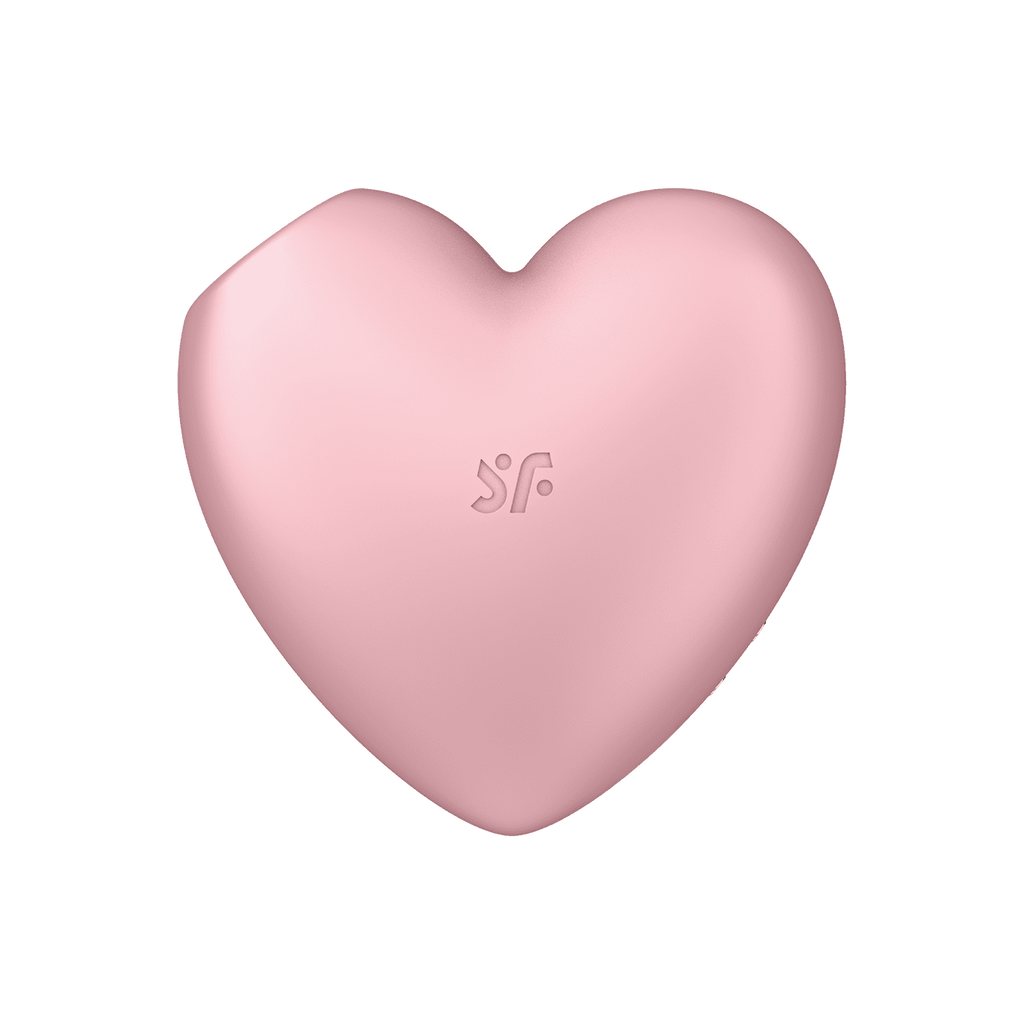 Succionador Satisfyer Cutie Heart rosado con diseño en forma de corazón y color rosa claro, para uso íntimo y placer personal.