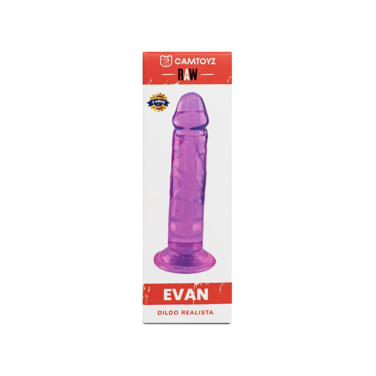 Dildo realista Evan Morado de 13 cm, producto de Distrisex, con textura detallada y forma anatómica para uso íntimo.