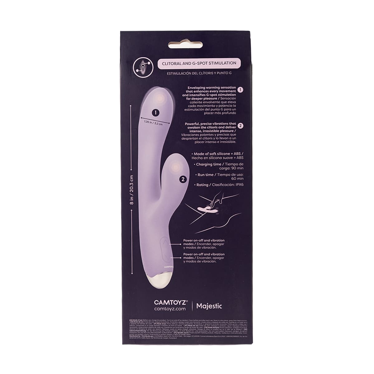 Vibrador con forma de conejo Dona Fucsia de la marca juguitodecalzon, muestra detalles de su diseño color fucsia y textura suave.