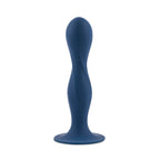 Plug Satisfyer Double Ball-R en color azul, diseñado para placer, con forma cilíndrica y superficie suave.
