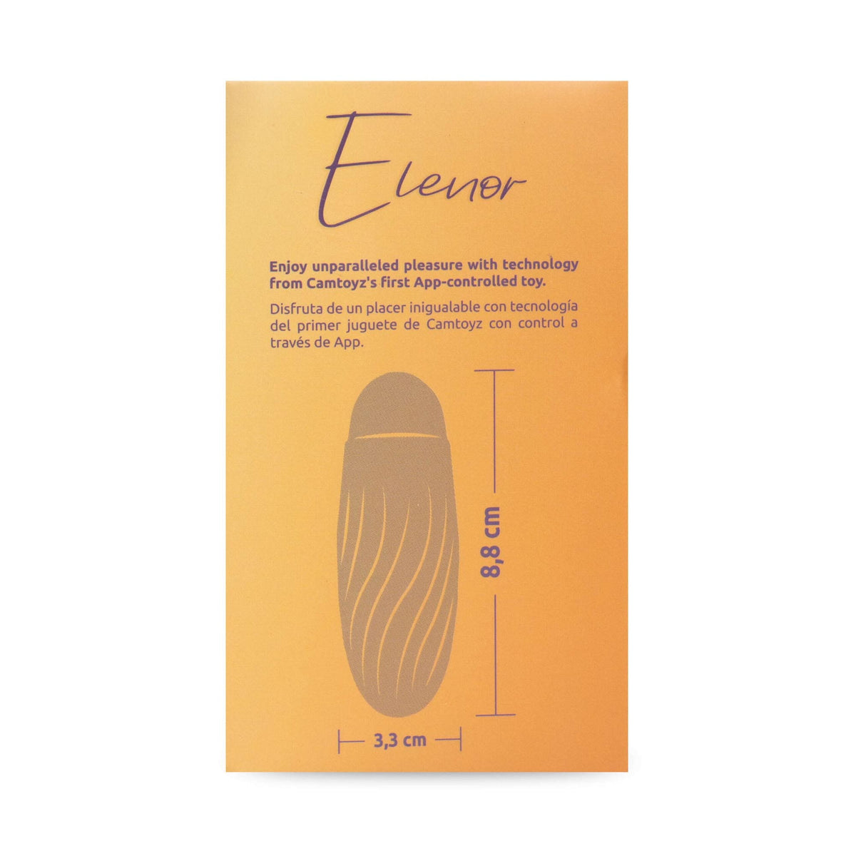 Huevo vibrador Elenor de Distrisex para parejas, con control por app, en caja de presentación elegante.