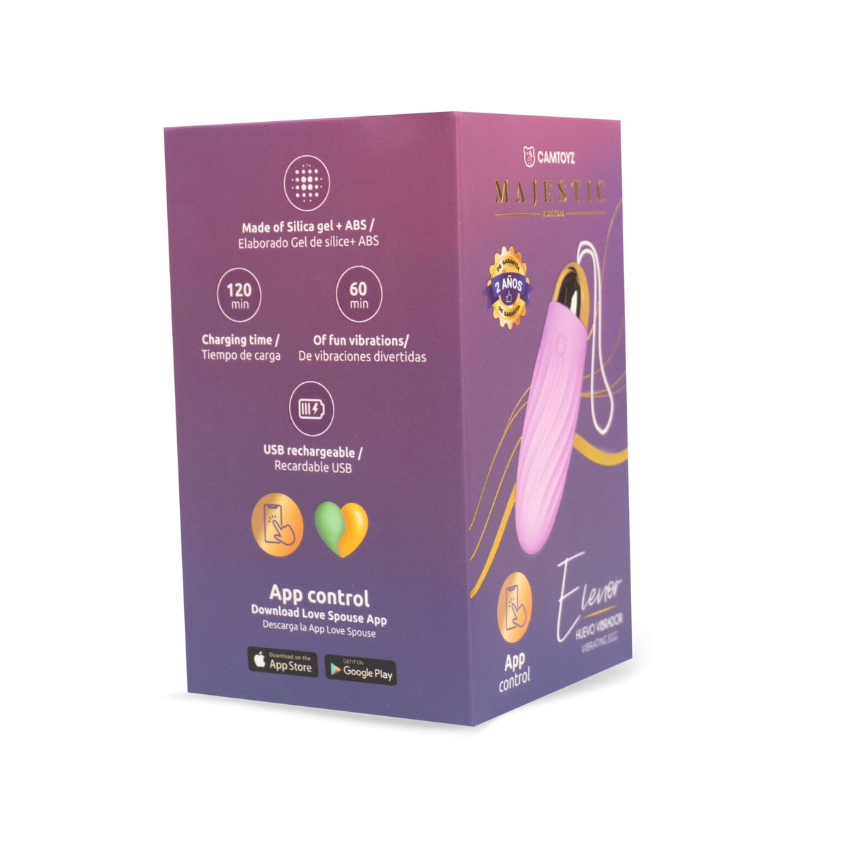 Huevo vibrador para parejas de la marca Distrisex, controlado por aplicación, en caja con diseño visible en la imagen