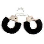 Esposas negras de accesorios Lois de Juguito de Calzón, con diseño compacto y de metal resistente para uso elegante y seguro.