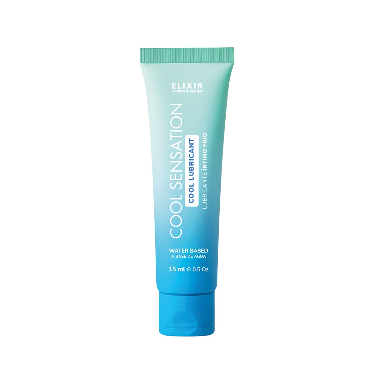 Lubricante íntimo frío Cool Sensation de la marca Elixir, textura suave y efecto refrescante visible en la imagen.