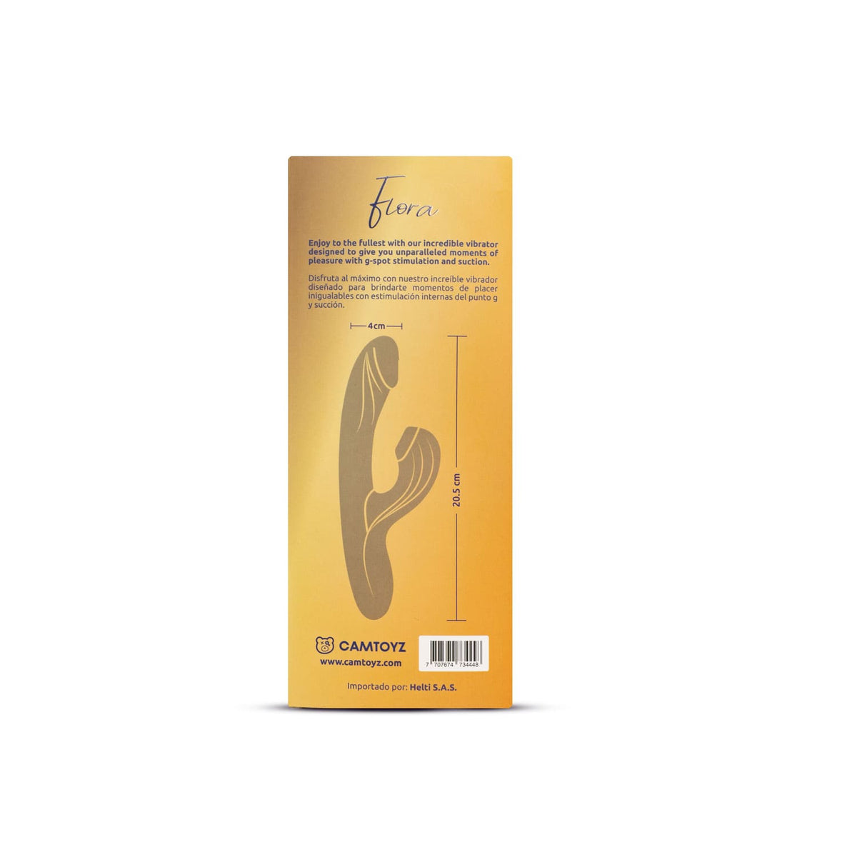Vibrador doble de estimulación en forma de conejo de la marca Camtoyz, con diseño elegante y texturizado.