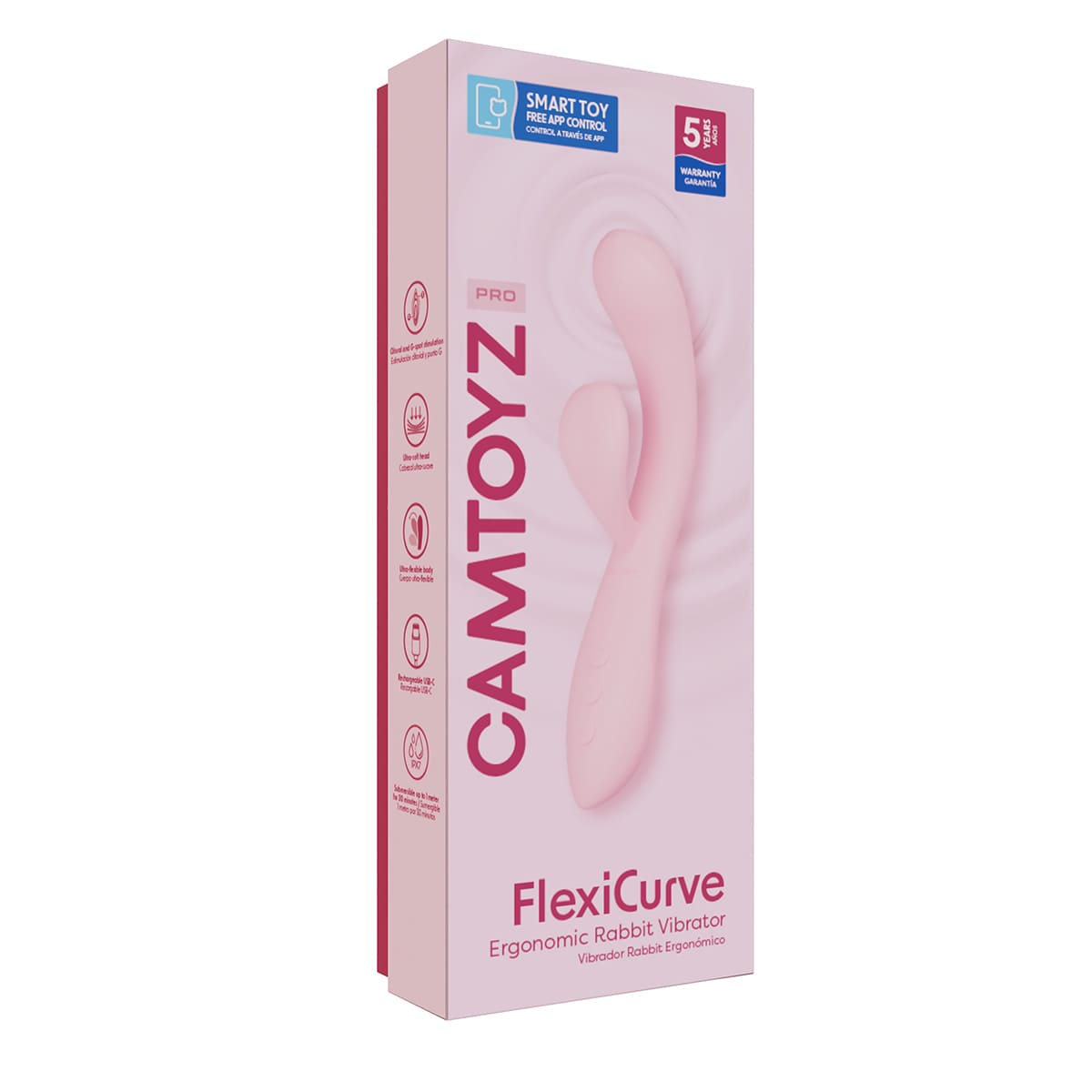 FlexiCurve Camtoyz: Vibrador Rabbit Ergonómico con App y Doble Motor