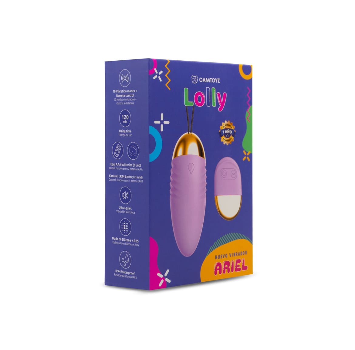 Vibrador Bala Ariel de la marca Camtoyz, con diseño compacto y suave para estimulación personal.