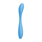 Vibrador Satisfyer G-Spot Flex 4+ en color turquesa, con diseño flexible y ergonómico para estimulación del punto G.