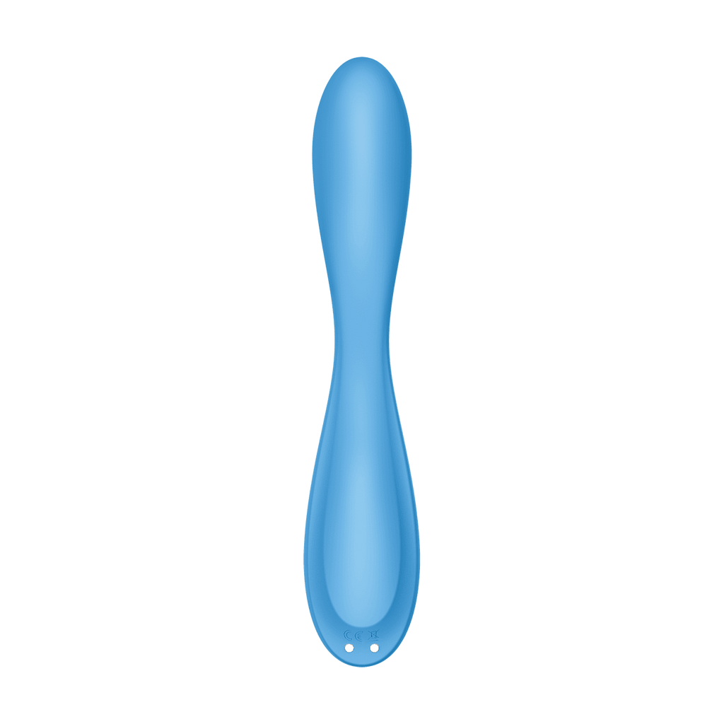 Vibrador Satisfyer G-Spot Flex 4+ en color turquesa, con diseño flexible y ergonómico para estimulación G-spot.