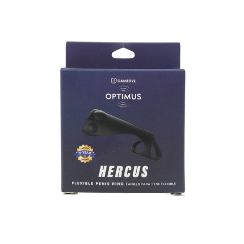 Anillo para pene Camtoyz Hercus, accesorio de silicona negro, diseñado para mejorar la comodidad y el rendimiento sexual.
