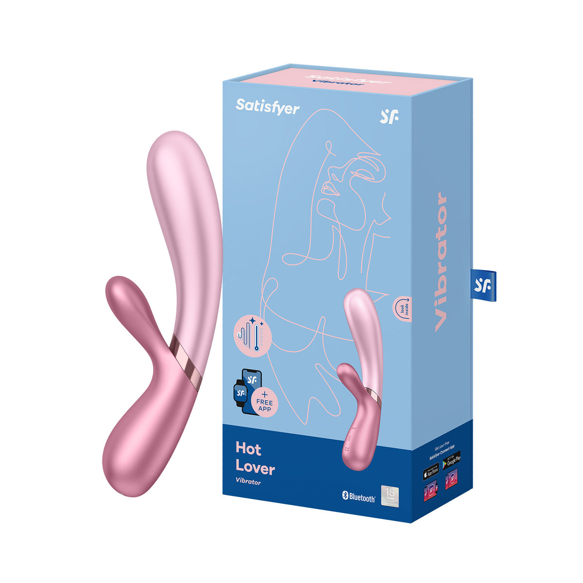 Vibrador Satisfyer Hot Lover en color rosado, con diseño ergonómico y textura suave para placer íntimo.