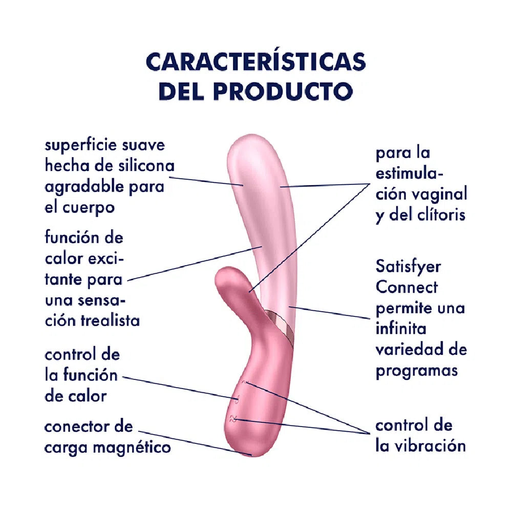 Juguete sexual Satisfyer Hot Lover Rosado de juguitodecalzon, diseño en color rosa, con detalles en textura para placer íntimo.