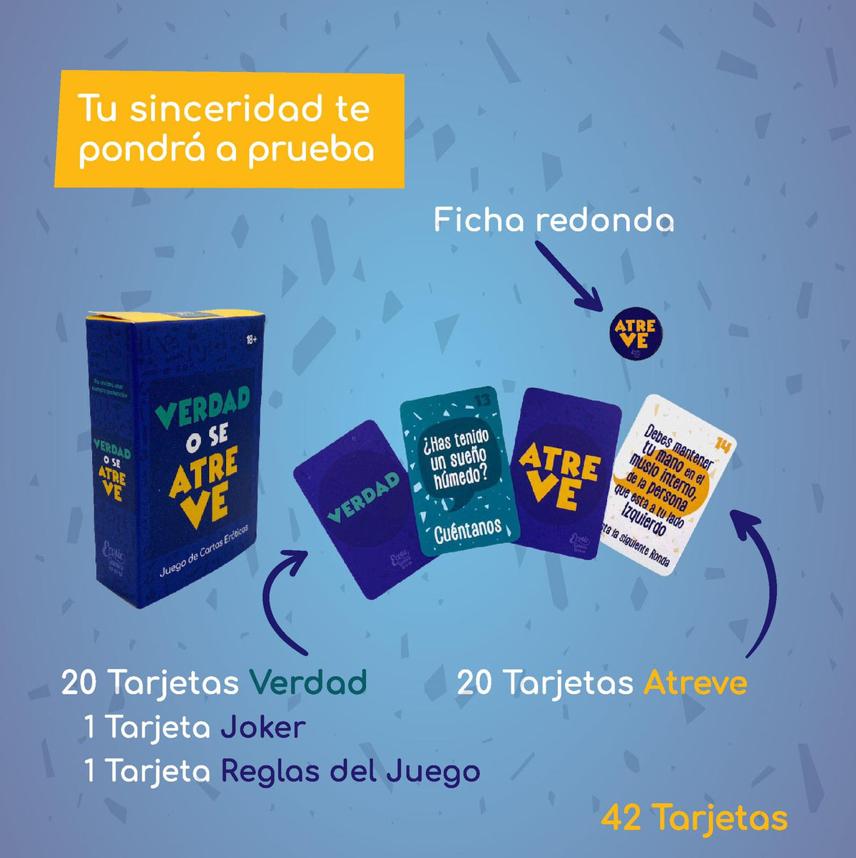 Juego de cartas eróticas Verdad o Se Atreve de Erotic Games, con cartas ilustradas para adultos, divertido y provocador.