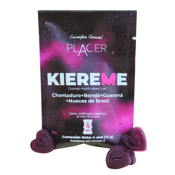 Gomitas Kiereme en paquete de 4 unidades, accesorios de la marca Juguito de Calzón, con coloridas y divertidas formas.