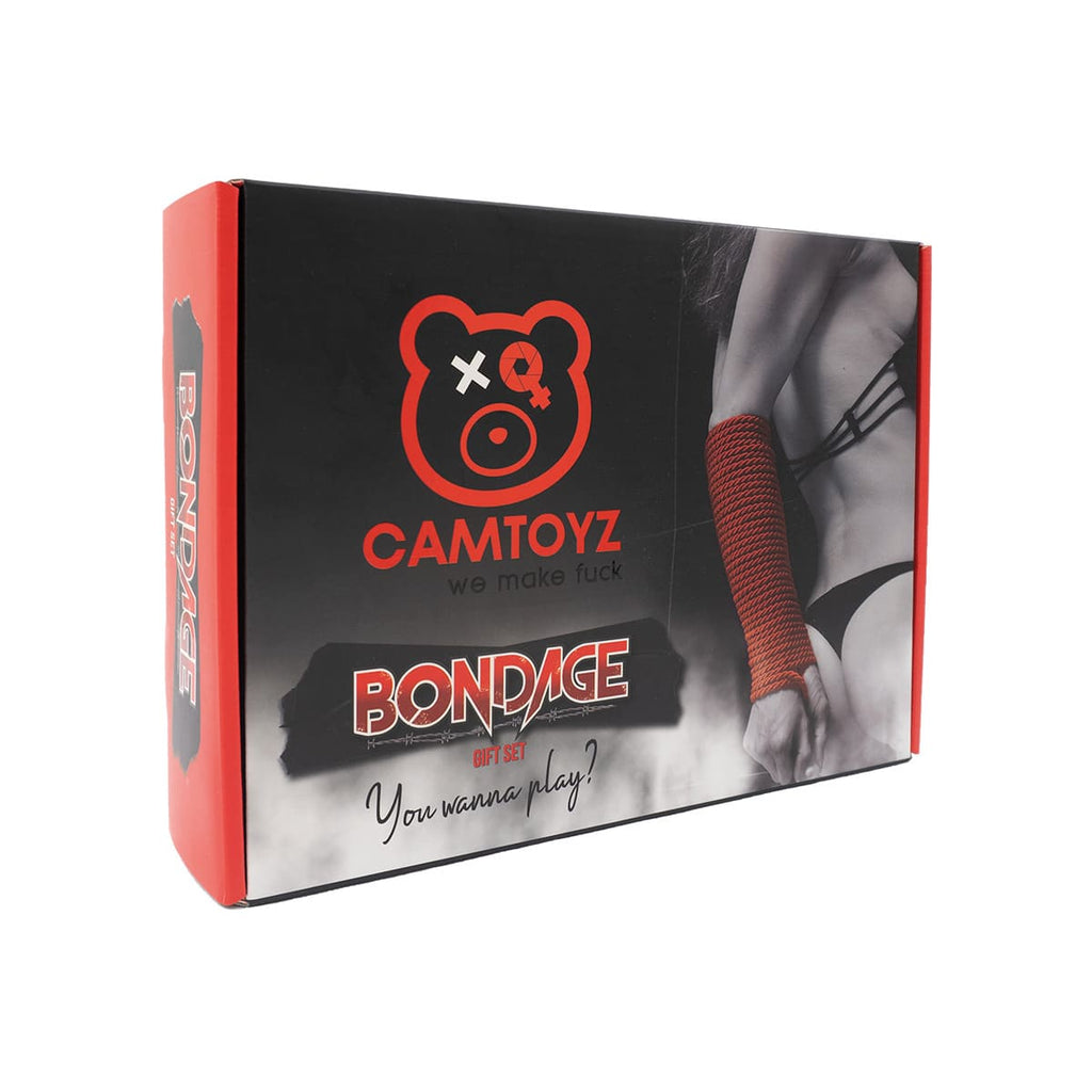 Kit de accesorios BDSM Bondage Capri de Camtoyz con esposas y correas para juegos de restricción.