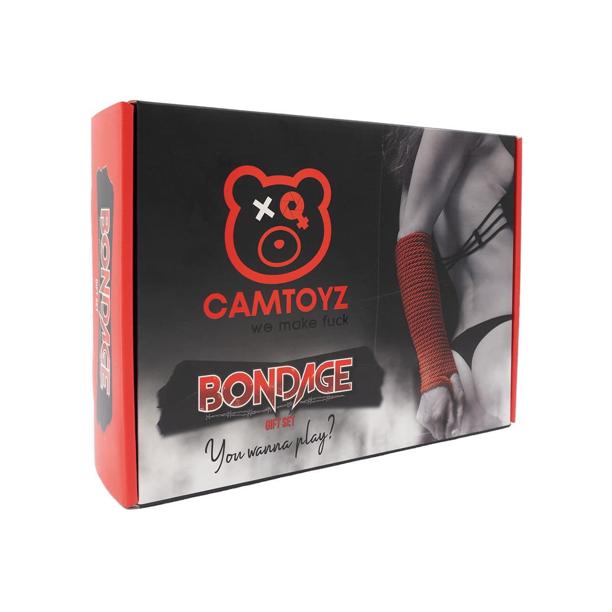 Kit de accesorios BDSM Bondage Capri de Camtoyz con esposas y correas para juegos de restricción.