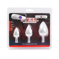 Kit de plugs anales Doom de color morado de la marca Juguito de Calzón, con diferentes tamaños y formas para uso íntimo.