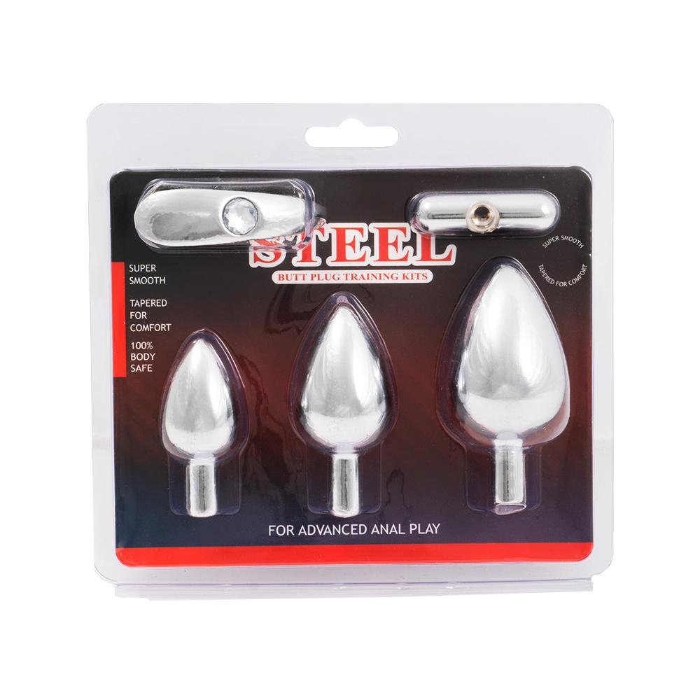 Kit de plugs anales Doom de Juguito de Calzón, transparente, con varios tamaños para uso íntimo y placer personal.
