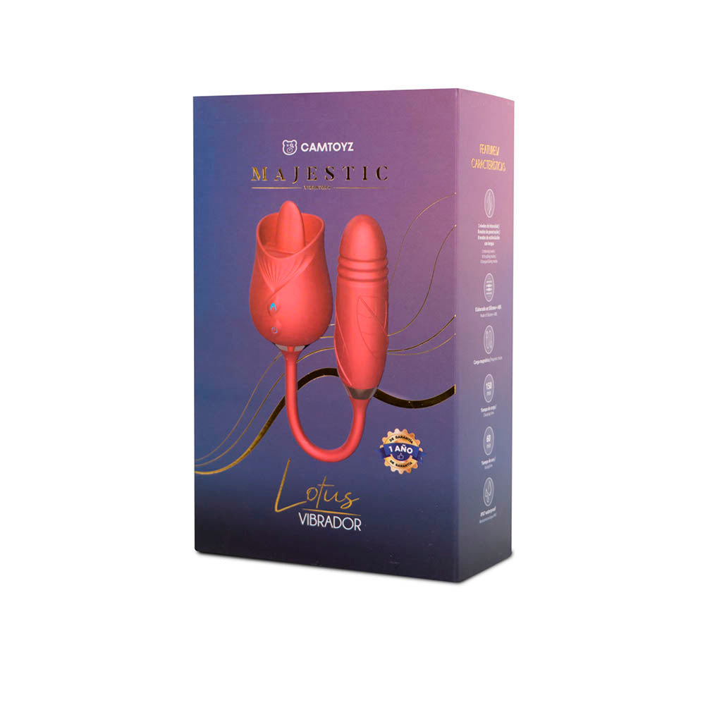 Vibrador con bala Distrisex para doble estimulación, muestra el dispositivo compacto y recargable en color rosa.